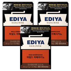 이디야 마일드아메리카노 원두커피믹스, 1g, 30개입, 3개