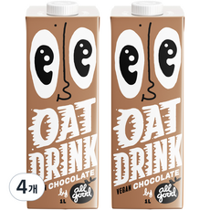 allgood 오트 드링크 초콜릿, 1L, 4개