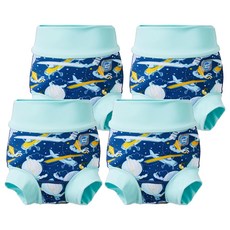 Splash About Happy Nappy Duo 銀離子3D雙層游泳尿布褲 男女通用, 超大型(2XL), 4件