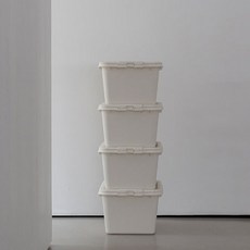 리빙숲 온도 리빙박스, 클레이화이트, 72L, 4개