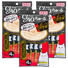 INABA CIAO 啾嚕 肉泥 條狀包裝設計 方便不沾手, 奢華鮪魚, 56g, 3袋