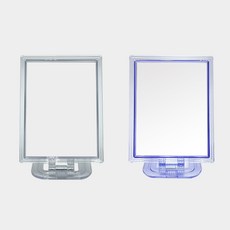 인파우치 신사각 탁상거울 중 2개 세트, 화이트 + 블루