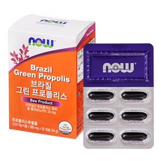 NOW Foods 巴西綠蜂膠 24g, 30錠, 1個