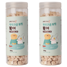 펫트리온 반려동물 트릿 유산균함유 동결건조 간식, 북어, 120g, 2개