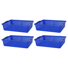 550公文林 收納籃 聚丙烯(P.P) 台灣製造, 48.5 x 38.3 x 12.5cm, 藍色, 4個
