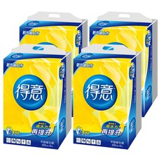 得意 平版衛生紙 300張 紙質細緻柔軟 柔韌不易破, 6包, 4袋