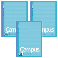 KOKUYO 國譽 Campus講義專用點線筆記本 B罫 266*198mm 30張, 3本, B罫 藍色