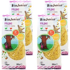 바이오주니어 유아용 유기농 필리니 파스타, 200g, 4개