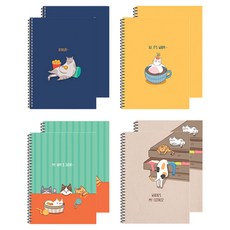 Bfancy 貓咪印花B5空白筆記本, 隨機出貨, 8個