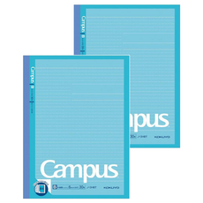 KOKUYO Campus 講義專用點線筆記本 方便講義黏貼 B5尺寸 點線設計, 2本, B罫 藍色