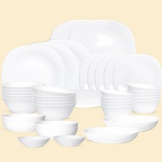 Bormioli Rocco Inalto White Moon 10人餐具組 40P, 單一顏色, 9種, 1套