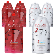 폴톤 5분 스피드 칼라 염모제 1제 500g + 2제 500g 세트, 흑색, 3개