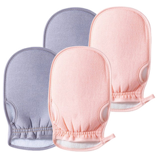 Cozywell 手套式搓澡巾 2件組 WA5046, 2套, 粉紅色, 紫色