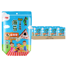 元本山 DIY三角飯糰海苔 12枚 超值包, 15.6g, 12包