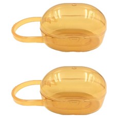 可攜式奶嘴收納盒, 2入, 黃色