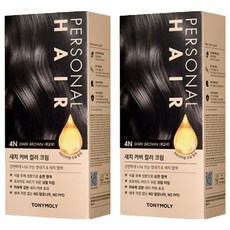 TONYMOLY 個人專用遮白髮染髮霜, 4N(黑褐色), 2個