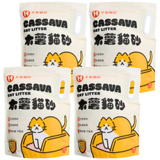 H 木薯貓砂, 2.5kg, 4袋, 無香