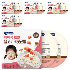 베베쿡 완료기 닭고기버섯진밥 실온이유식 2p, 혼합맛(닭고기/버섯), 220g, 5개