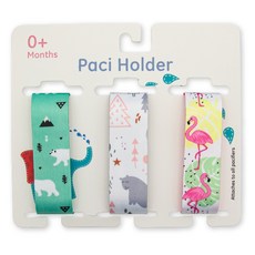 OhBabyLying 奶嘴鏈3件組 熊熊紅鶴 可愛造型, 1組