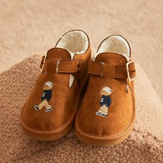 SHOOPENkids 兒童款Shoebear毛絨扣環平底鞋 HPKV7D4V3U