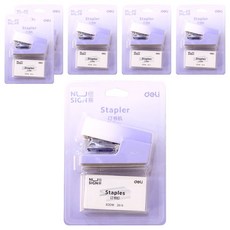 Deli 漸層色迷你釘書機套組, 紫色, 6套