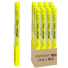 UNIPOINT 優點 螢光筆 721S, 黃色, 24支