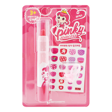 i'm pinky bling bling 潤唇指甲貼套組 粉紅色, 潤唇膏 + 可愛戒指 + 指甲貼, 1組