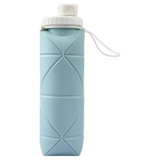 Daonlive 便攜式可折疊矽膠戶外運動水瓶, 1個, 600ml, 藍色