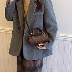 Elsso 女用圓形迷你托特斜揹包, 咖啡色