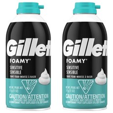 Gillette 吉列 刮鬍泡 敏感肌膚 美國製 4602 黑藍色, 2個, 311g