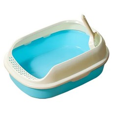 寵物夢工廠 半封閉糖果貓砂盆, 天藍色, 2個