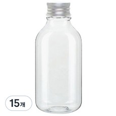 병도매닷컴 ARB520 투명 음료용기 알루미늄 실버캡, 520ml, 15개
