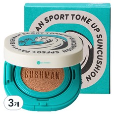 부쉬맨 스포츠 톤업 선쿠션 SPF50+ PA++++, 15g, 3개
