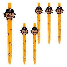 라인프렌즈 BT21 피규어 젤 펜 0.5mm, 슈키, 6개