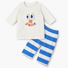 unifriend 兒童微笑純棉七分袖家居服套裝