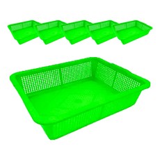600公文林 置物 收納籃 台灣製 PP材質, 52.8 x 42.8 x 13cm, 綠色, 6個