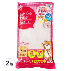 mini Animan 小動物專用舒適清潔細粒沐浴砂 600g, 去除毛皮油脂，保持身體乾爽, 2包