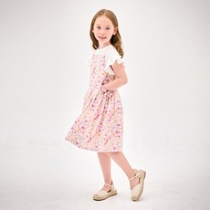 JELISPOON 女童透氣碎花吊帶無袖洋裝