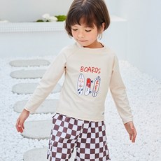 Bebechat 男童衝浪格紋短褲防曬衣套裝