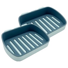 免打孔無痕可愛肥皂架, 藍色, 2個