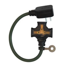 PowerWork 動力工廠 1對3座耐熱動力軟線, 0.3m, 軍綠色, 1條