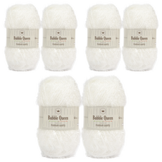 brandyarn Bubble Queen系列 菜瓜布線 90g, 雪白色, 6捲