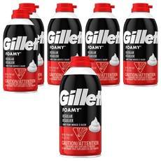 GILLETTE 吉列刮鬍泡 經典香草香味 美國製 4606 紅黑色, 6個