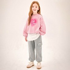 JELISPOON 女童半短版層次感貂絨刷毛上下套裝