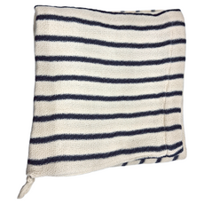 kontex 鬆餅格紋針織連帽浴巾 55x110cm 100%純棉 日本製, 海軍藍, 1條