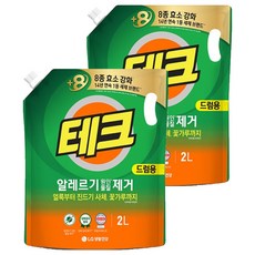 테크 진드기 알레르기 원인 제거 액체세제 드럼용 리필, 2L, 2개
