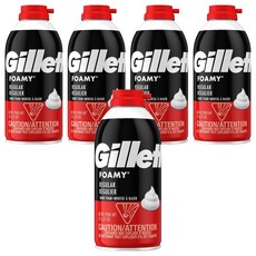 GILLETTE 吉列刮鬍泡 經典香草香味 美國製 4606 紅黑色, 5個