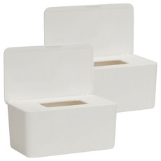 comet 多用途濕紙巾收納盒 21 x 12.5 x 10cm, 2個, 象牙白