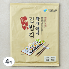 해저식품 광천해저 두번 구운 김밥김, 2g, 10개입, 4개