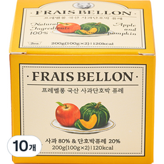 FRAIS BELLON 孩童蔬果泥 2入, 蘋果南瓜口味, 200g, 5盒
